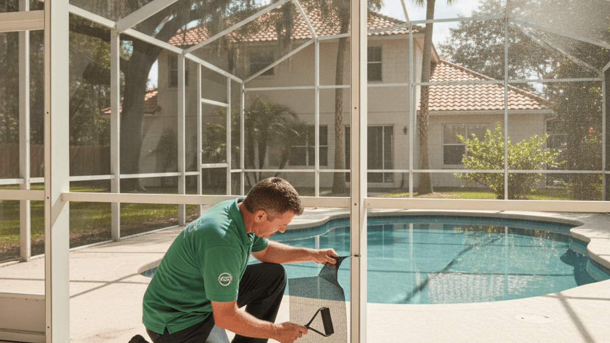 How to Patch a Torn Lanai or Pool Cage Screen (Before Bugs Get In)